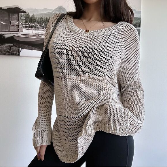Vince open knit slouchy sweater - Picture 1 of 3